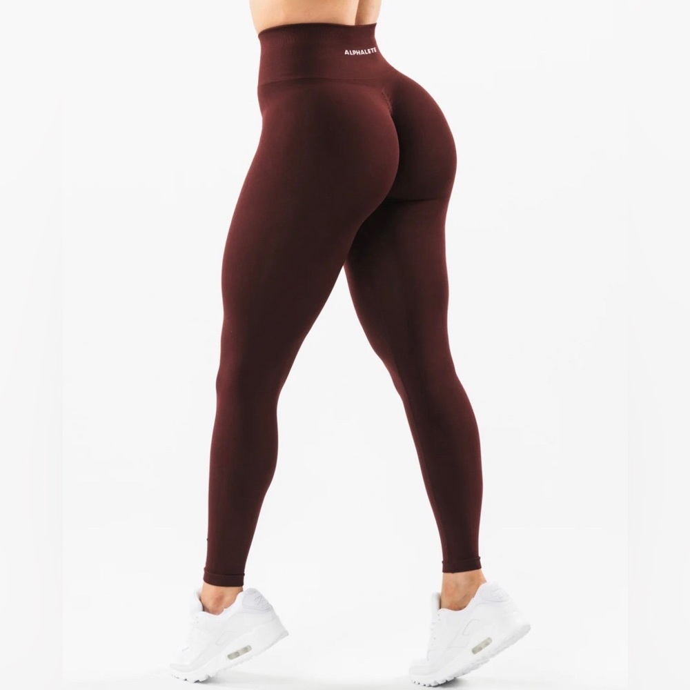 ALPHALETE AMPLIFY LEGGINGS-SANGRIA/SMALL - Picture 2 of 4
